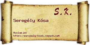 Seregély Kósa névjegykártya
